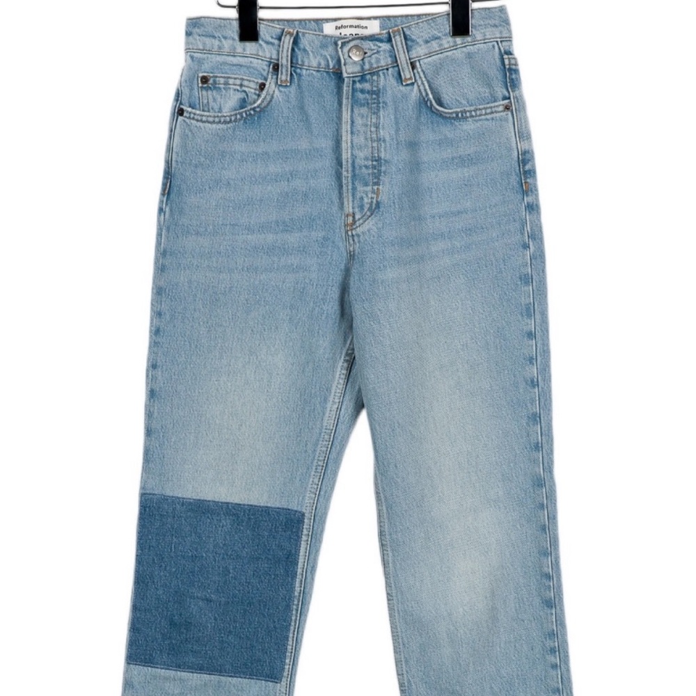 Reformation Patch High Rise Straight Jeans